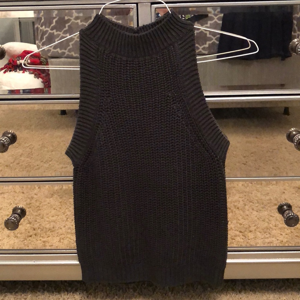 Black sleeveless sweater